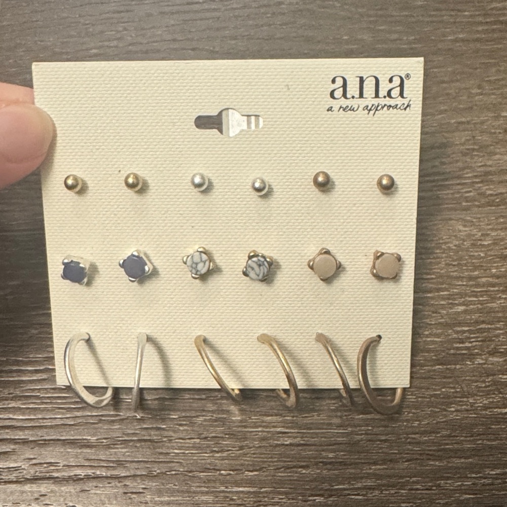 a.n.a Gold and Silver Tone Earring Set